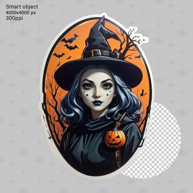 PSD ilustracja psd przedstawiająca naklejkę halloweenową