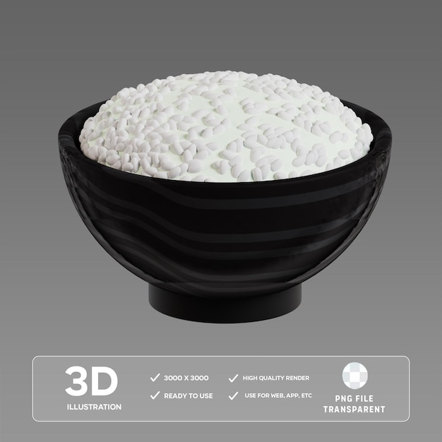 Ilustracja PSD Rice 3D
