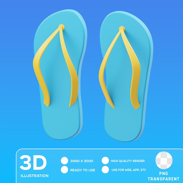 PSD ilustracja psd slippers 3d