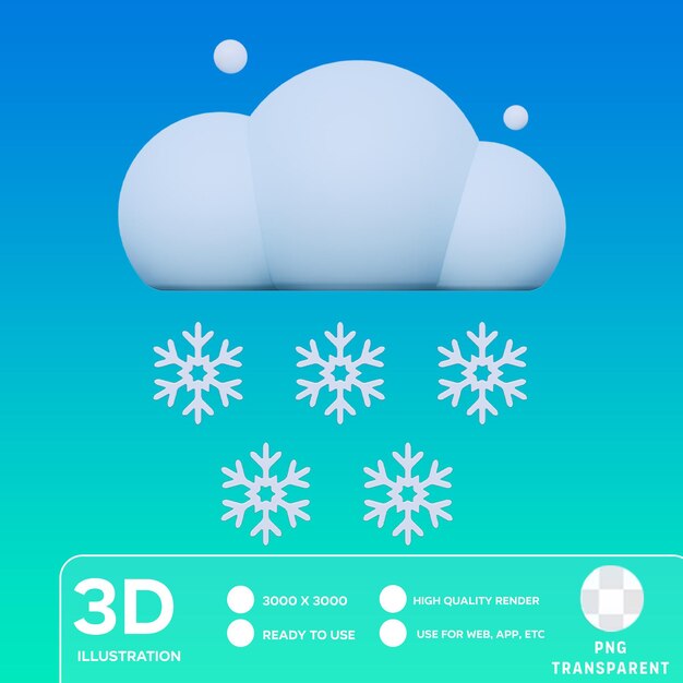 PSD ilustracja psd snowfall 3d