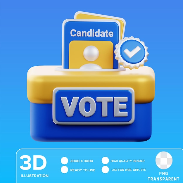 PSD ilustracja psd vote 3d