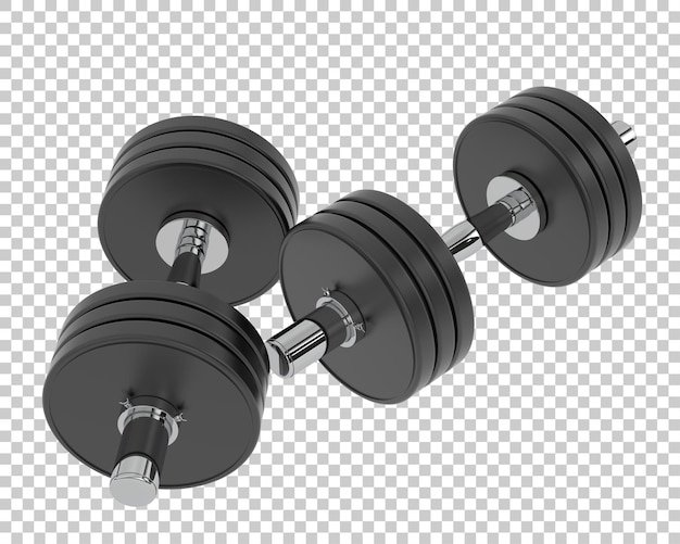 Ilustracja renderingu 3D dumbbell na przezroczystym tle