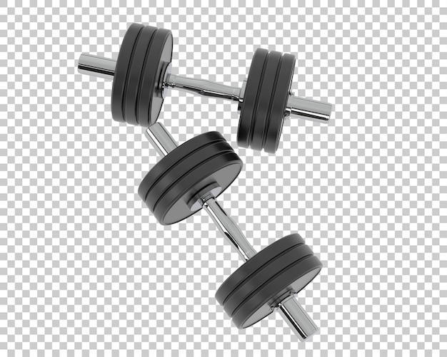 Ilustracja renderingu 3D dumbbell na przezroczystym tle