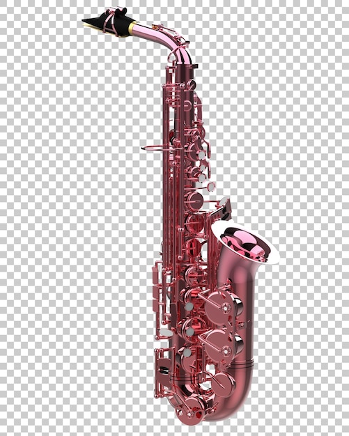 PSD ilustracja renderingu 3d saksofonu izolowanego na przezroczystym tle