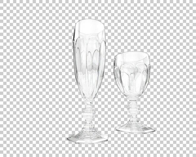 PSD ilustracja renderingu 3d szklanych wyrobów izolowanych na przezroczystym tle