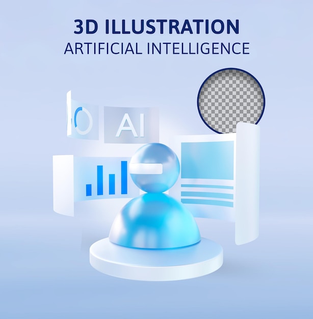 Ilustracja renderingu 3D sztucznej inteligencji