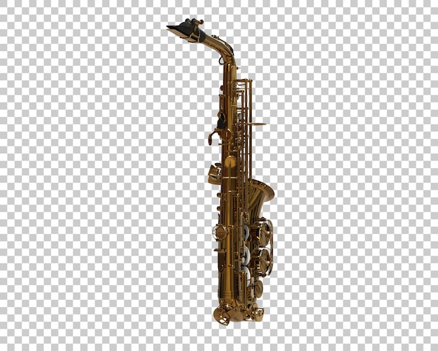 PSD ilustracja renderingu 3d z saksofonem odizolowanym na tle