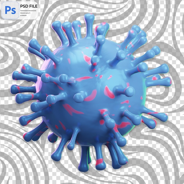 PSD ilustracja renderingu wirusa 3d ikonka izolowana png