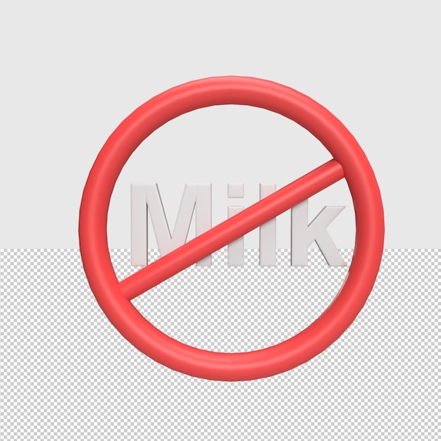 PSD ilustracja renderowania 3d bez mleka