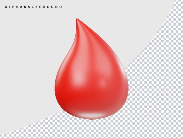 Ilustracja renderowania 3D ikony krwi