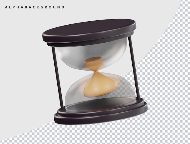 Ilustracja renderowania 3D ikony zegarka piaskowego