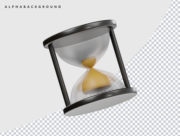 Ilustracja renderowania 3D ikony zegarka piaskowego