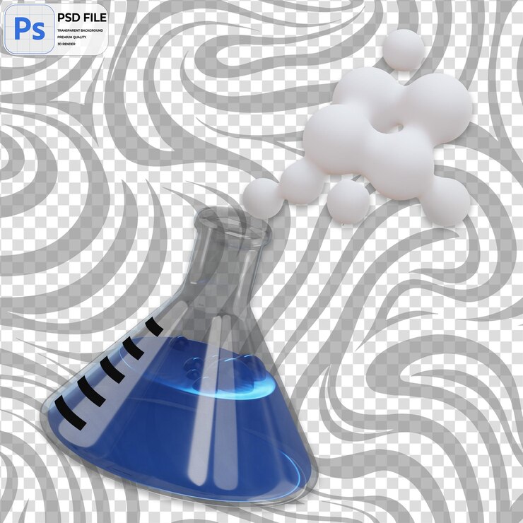 PSD ilustracja renderowania 3d kolby stożkowej ikonka izolowana png