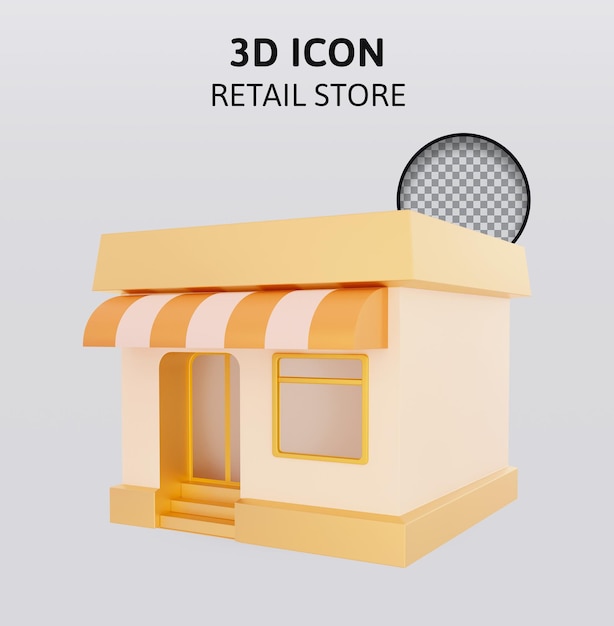 ilustracja renderowania 3d sklepu detalicznego