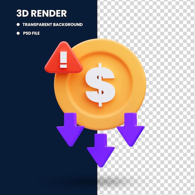 Ilustracja Renderowania 3d Upadłego Biznesu