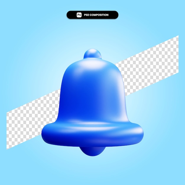 Ilustracja renderowania dzwonka 3d na białym tle