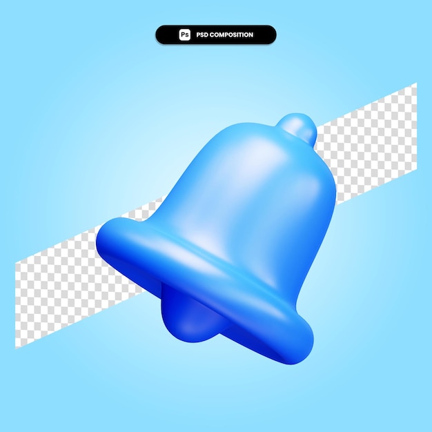 Ilustracja renderowania dzwonka 3d na białym tle