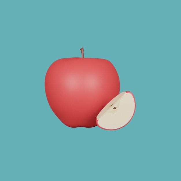 PSD ilustracja renderowania ikony apple 3d