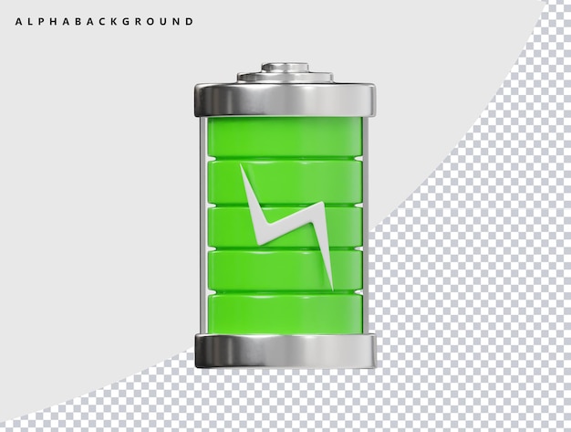 Ilustracja renderowania ikony baterii 3D