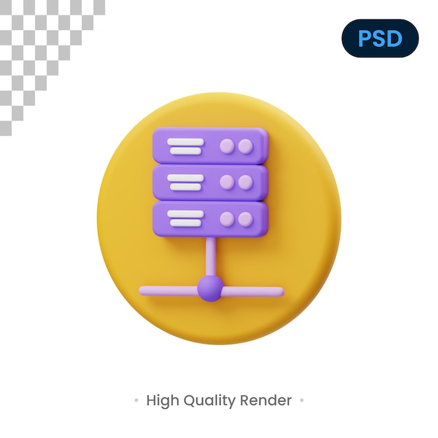 Ilustracja Renderowania Serwera 3D Premium Psd
