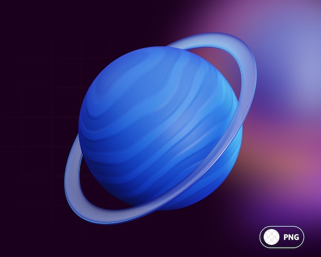 Ilustracja renderowania Uranusa 3D dla infografiki