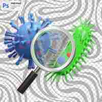 PSD ilustracja renderowania wirusów i bakterii 3d ikonka izolowana png