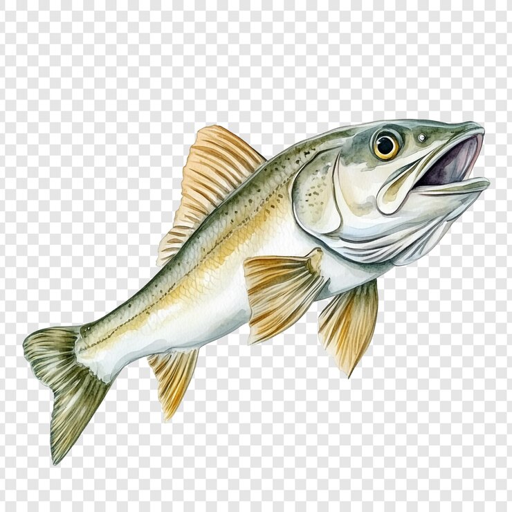 PSD ilustracja ryby w akwarelach