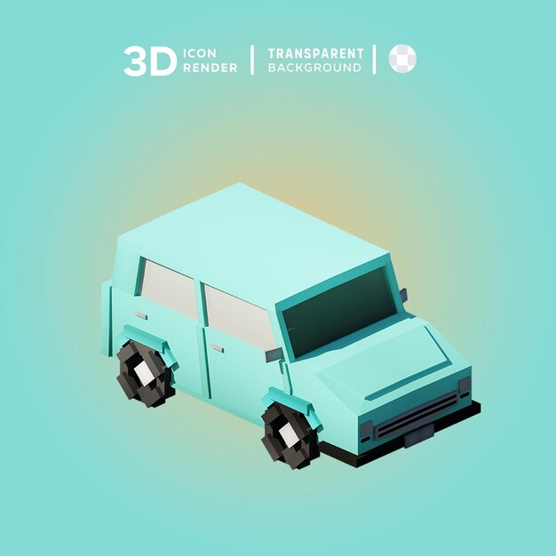 Ilustracja Samochodu Elektrycznego 3d Renderowanie Ikony 3d Kolorowy Odizolowany