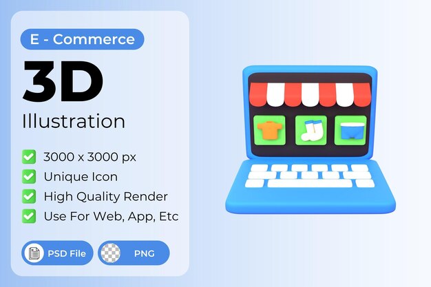 Ilustracja Sklepu Internetowego 3d