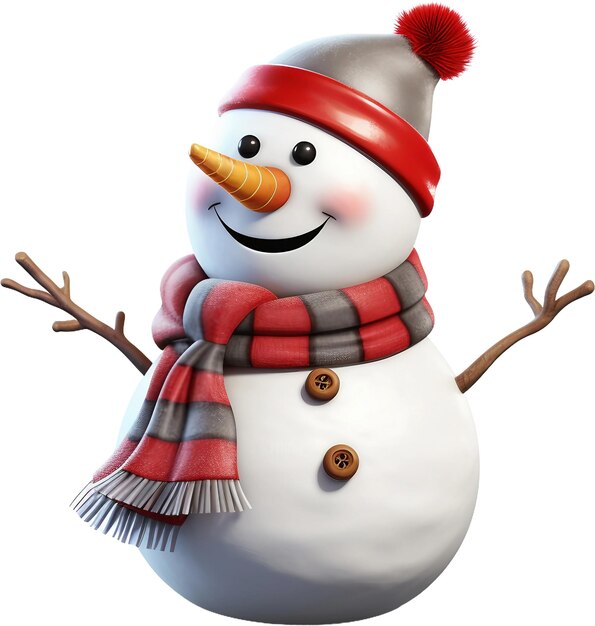 PSD ilustracja snowman 3d