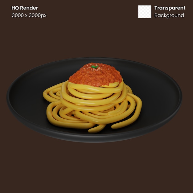 PSD ilustracja spaghetti 3d