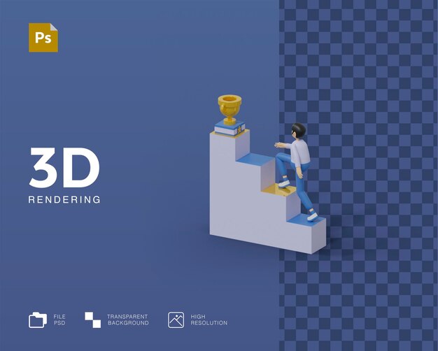 PSD ilustracja sukcesu 3d