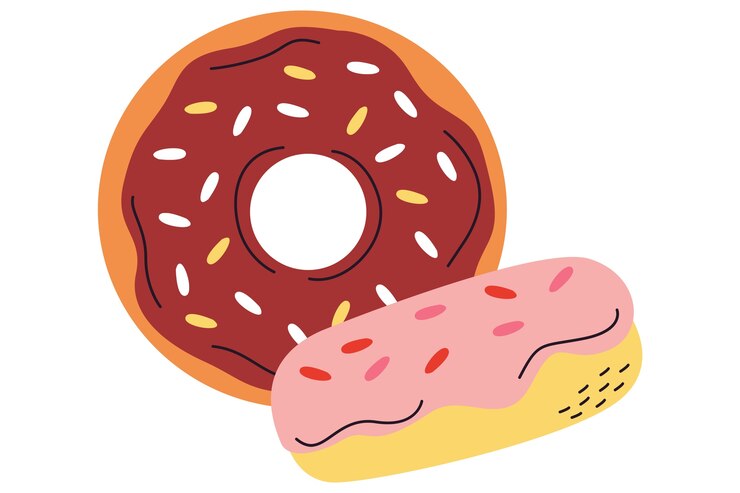PSD ilustracja szybkiej żywności o płaskiej konstrukcji