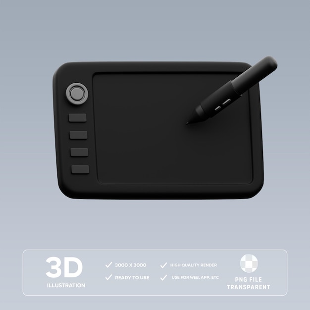 Ilustracja tabliczki rysunkowej PSD 3D