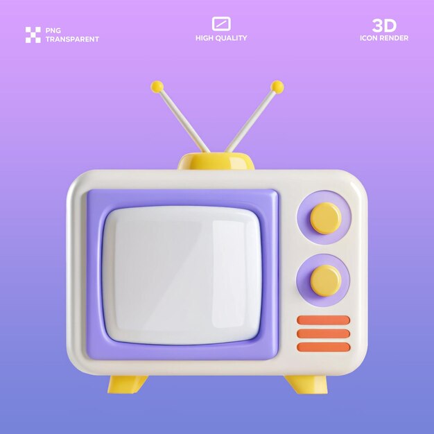 Ilustracja telewizyjna 3D PSD