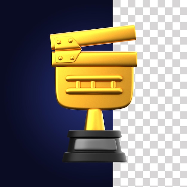 PSD ilustracja trofeum filmowego 3d