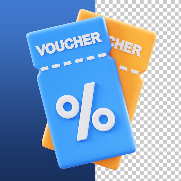 PSD ilustracja voucher 3d