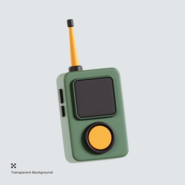PSD ilustracja walkie-talkie 3d