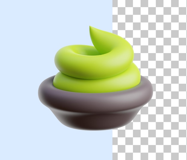 PSD ilustracja wasabi 3d