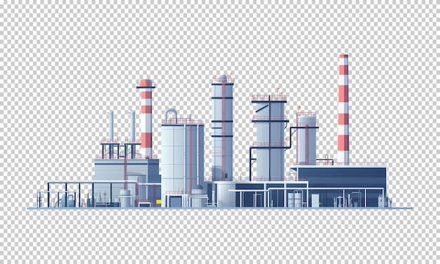 Ilustracja wektora elektrowni gazowej izolowana na przezroczystym tle