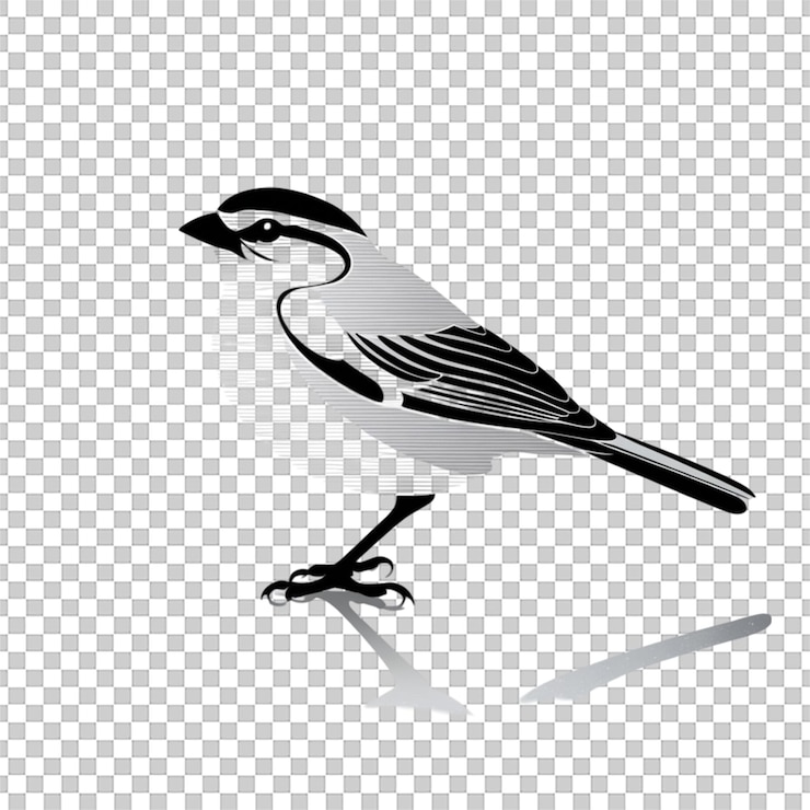PSD ilustracja wektorowa sylwetki wróbla latającego odizolowanego na białym tle
