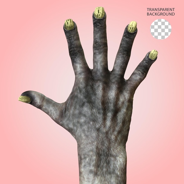 Ilustracja wyodrębniona 3D Hand Gesture Creature