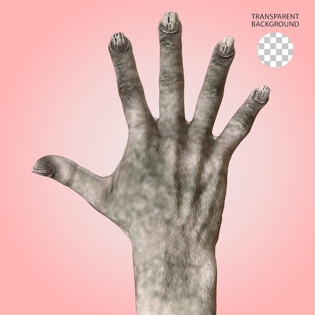 Ilustracja wyodrębniona 3D Hand Gesture Creature