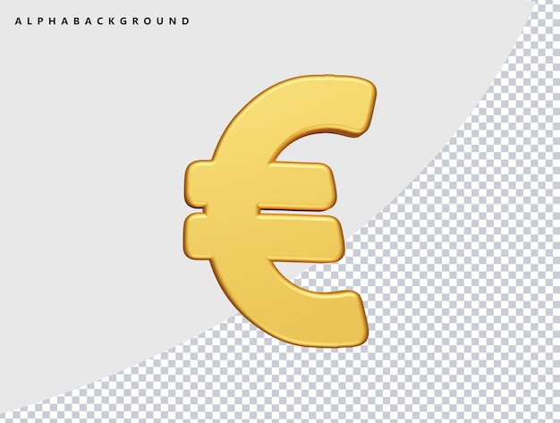 PSD ilustracja wyświetlacza ikony euro 3d