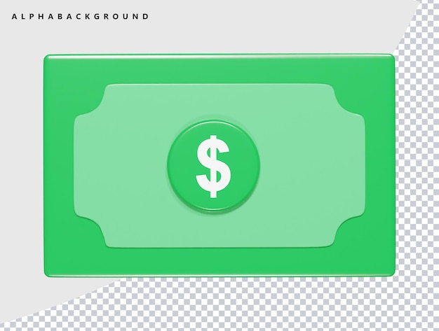 PSD ilustracja z ikoną dolara w 3d