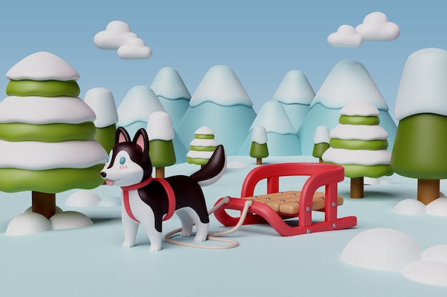 Ilustracja zimowego krajobrazu