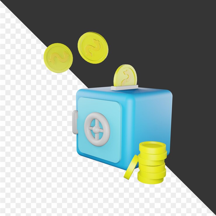 PSD ilustracje 3d dla banków i finansów