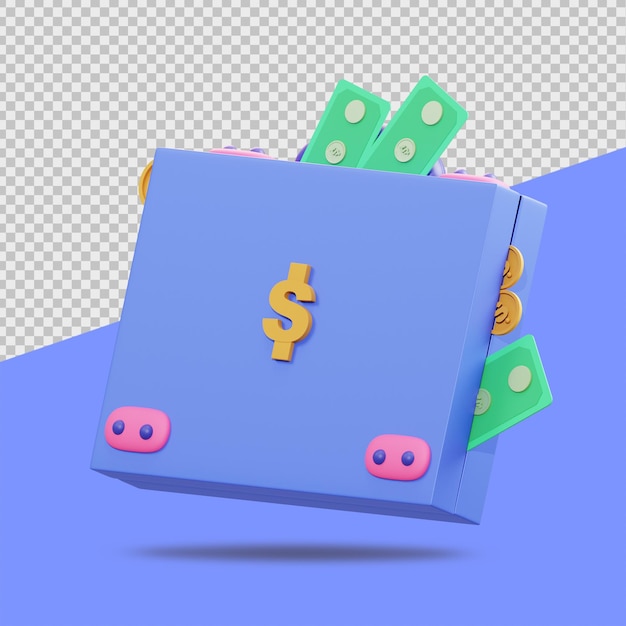 Ilustracje 3d Finansów Ikony Teczki