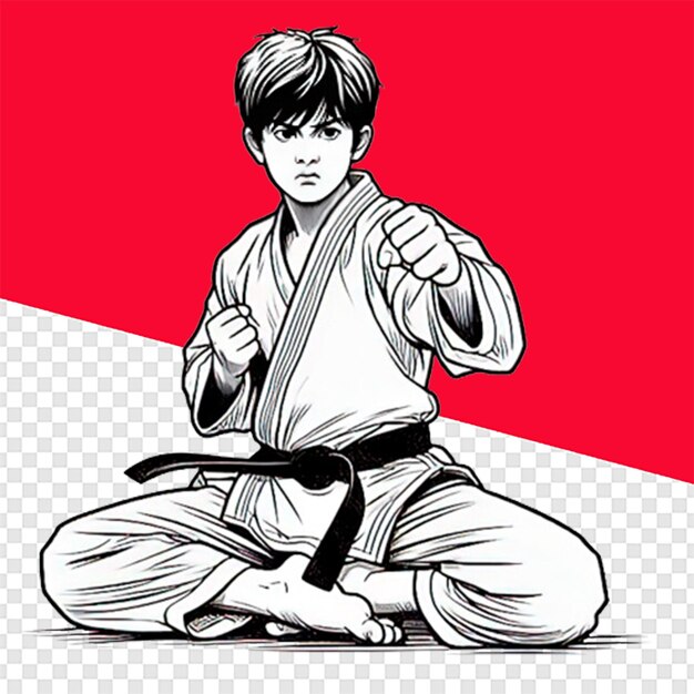 Ilustracje karate ilustracje konturów