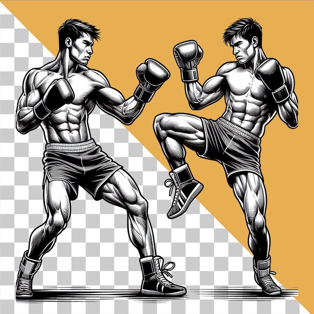 ilustracje kickboxingu